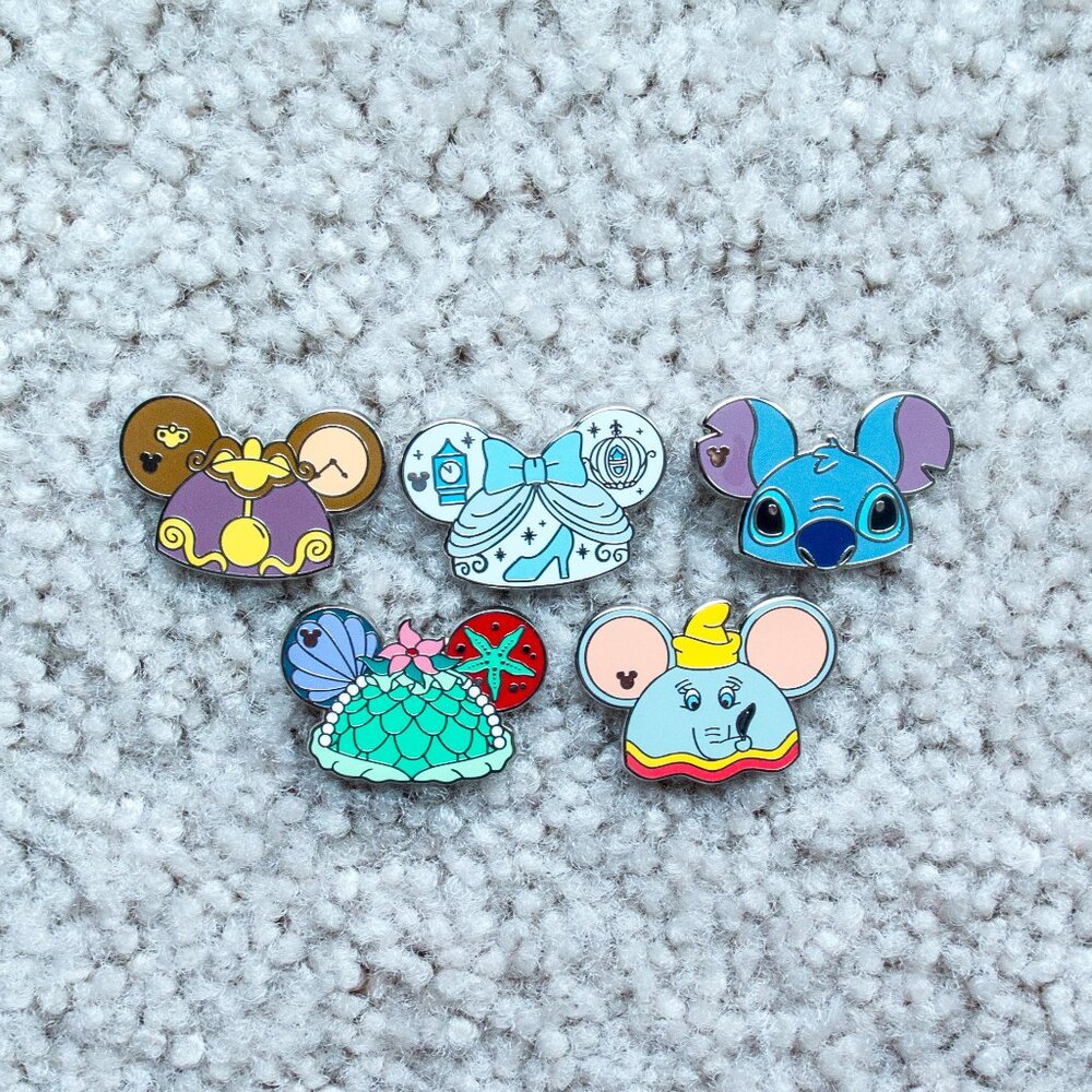 Disney Pins Disney World Hidden Mickey Ear  Hat (2024) - Complete Set